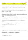 ECN 101 Exam Correct Answers Latest Update