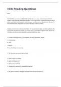HESI Reading Questions And Answers 2024&sol;2025