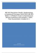NR-503 Population Health&comma; Epidemiology & Statistical Principles 2024-2025 NR-503 Week 1-4 Midterm Exam Comprehensive Review Questions and Answers &vert; 100&percnt; Pass Guaranteed &vert; Graded A&plus; &vert;