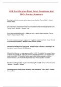 CPR Certification Final Exam Questions And 100&percnt; Correct Answers