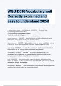 WGU D016 Vocabulary well Correctly explained and easy to understand 2024&excl;