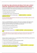 PN MENTAL HEALTH ONLINE PRACTICE &lpar;B&rpar; LATEST UPDATE- QUESTIONS WITH VERIFIED SOLUTIONS