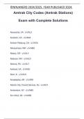 Amtrak City Codes &lpar;Amtrak Stations&rpar; Exam with Complete Solutions