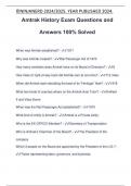 Amtrak History Exam Questions and Answers 100&percnt; Solved