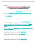 PUBLIX BAKERY MANAGER TEST 2024-2025  QUESTIONS AND VERIFIED ANSWERS