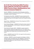 NJ & NY Port Authority SIDA Practice Exam 2024&vert; NJ and NY Port Authority  SIDA Practice Exam 2024Questions and  Correct Answers Rated A&plus;