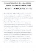 Amtrak Union Pacific Signals Exam Questions with 100&percnt; Correct Answers