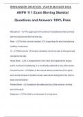 ANPH 111 Exam Moving Skeletal Questions and Answers 100&percnt; Pass