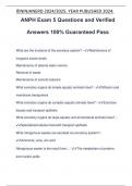 ANPH Exam 5 Questions and Verified Answers 100&percnt; Guaranteed Pass