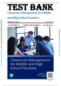 Test Bank For Classroom Management for Middle and High School Teachers 11th Edition By Edmund T&period; Emmer &lpar;All Chapters 1-12&rpar;
