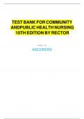 Test Bank For Community and Public Health Nursing&comma; 10th Edition&comma; By Cherie Rector&comma; Mary Jo Stanley&comma; All Chapters 1-30