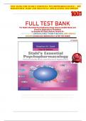 FULL TEST BANK For Stahl's Essential Psychopharmacology&colon; Neuroscientific Basis and Practical Applications 4th Edition by Stephen M&period; Stahl &lpar;Author&rpar; Graded A&plus;