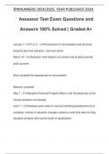 Assessor Test Exam Questions and Answers 100&percnt; Solved &vert; Graded A&plus;