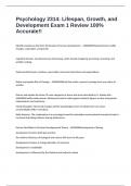 Psychology 2314&colon; Lifespan&comma; Growth&comma; and Development Exam 1 Review 100&percnt; Accurate&excl;&excl;