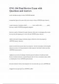 ENG 104 Final Review Exam with Questions and Answers