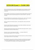 ISTM 209 Exam 1 &ndash; TAMU 2024