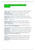 Artic RAPS Exam Questions and Answers