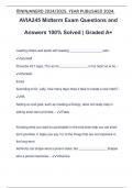 AVIA245 Midterm Exam Questions and Answers 100&percnt; Solved &vert; Graded A&plus;