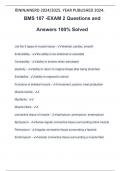 BMS 107 -EXAM 2 Questions and Answers 100&percnt; Solved