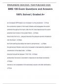 BMS 108 Exam Questions and Answers 100&percnt; Solved &vert; Graded A&plus;