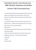 BMS 108 Exam Questions and Verified Answers 100&percnt; Guaranteed Pass