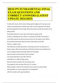HESI PN FUNDAMENTAL FINAL EXAM QUESTIONS AND CORRECT ANSWERS &lpar;LATEST UPDATE 2024&sol;2025&rpar;