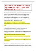 NGN HESI RN 2024 EXIT EXAM &lpar;QUESTIONS AND COMPLETE ANSWERS &rpar;RATED A&plus;