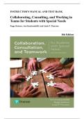 Solutions Manual & Test Bank - Collaborating&comma; Consulting&comma; and Working in Teams for Students with Special Needs&comma; 8th Edition &lpar;Knackendoffel&comma; 2018&rpar;&comma; Chapters 1-12 &vert; All Chapters