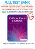 Test Bank For Critical Care Nursing&colon; Diagnosis and Management 8th Edition By Linda D&period; Urden&comma; Kathleen M&period; Stacy & Mary E&period; Lough ISBN 9780323447522 Chapter 1-41 &vert; Complete Guide A&plus;