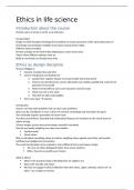Summary -  Ethics in Life Sciences (AM_470707) (Vrije Universiteit Amsterdam)