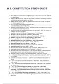 U&period;S&period; CONSTITUTION STUDY GUIDE QUESTIONS WITH CORRECT ANSWERS 2025&sol;2026