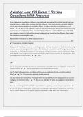 Aviation Law 109 Exam 1 Review Questions With Answers&vert;18 Pages