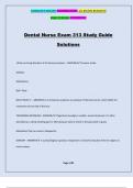 Dental Nurse Exam 313 Study Guide Solutions