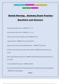 Dental Nursing &ndash; Anatomy Exam Practice Questions and Answers