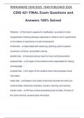 CDIS 421 FINAL Exam Questions and Answers 100&percnt; Solved