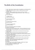The Birth of the Constitution QUESTIONS WITH CORRECT ANSWERS 2025&sol;2026