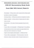 CDIS 421 Neuroanatomy Study Guide Exam Q&A 100&percnt; Solved &vert; Rated A&plus;