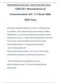 CDIS 421&colon; Neuroscience of Communication &lpar;Ch&period; 1-7&rpar; Exam Q&A 100&percnt; Pass