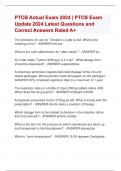 PTCB Actual Exam 2024 &vert; PTCB Exam  Update 2024 Latest Questions and  Correct Answers Rated A&plus;