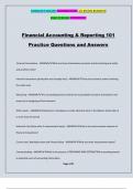 Financial Accounting & Reporting 101 Practice Questions and Answers