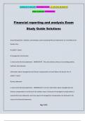 Financial reporting and analysis Exam Study Guide Solutions