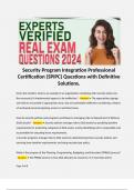 Security Program Integration Professional Certification &lpar;SPIPC&rpar; Questions with Definitive Solutions&period; 