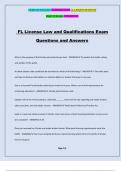 FL License Law and Qualifications Exam Questions and Answers