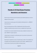 Florida 2-15 Final Exam Practice Questions and Answers
