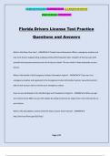 Florida Drivers License Test Practice Questions and Answers