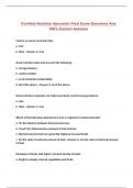Certified Nutrition Specialist Final Exam Questions And 100&percnt; Correct Answers