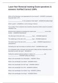Laser Hair Removal training Exam questions & answers Verified Correct 100&percnt;