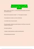 Data Science Final Exam &vert; 76 Questions with 100&percnt; Verified Answers