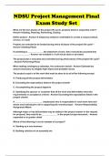 NDSU Project Management Final Exam Study Set 