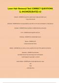 Laser Hair Removal Test CORRECT QUESTIONS & ANSWERS&lpar;RATED A&rpar;